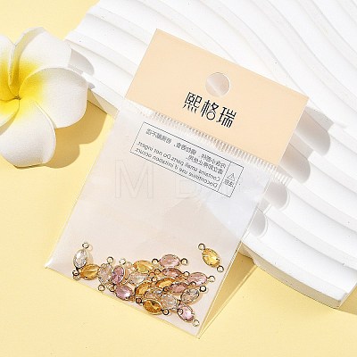 SHEGRACE Brass Pave Cubic Zirconia Oval Connector Charms XGRQ2O712-439G-1