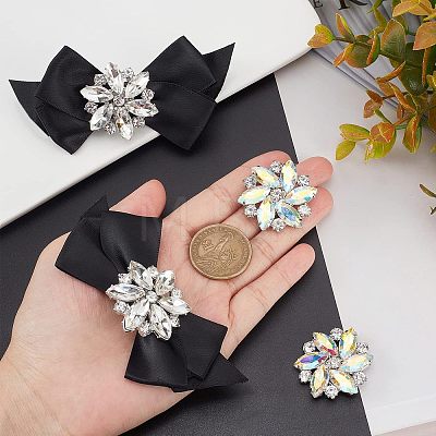  4Pcs 2 Style Glass Rhinestone Shoe Decorations FIND-NB0002-34A-1