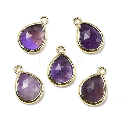 Natural Amethyst Faceted Pendants G-U019-05G-01-1