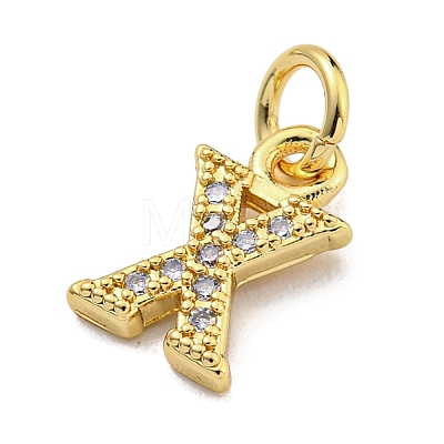 Initial Letter Brass with Cubic Zirconia Charms KK-Q814-26X-G-1