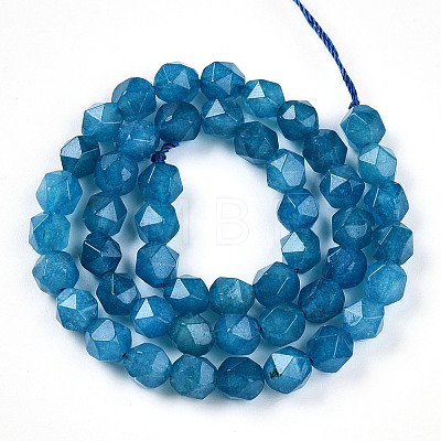 Dyed Natural White Jade Beads Strands G-T139-8mm-46F-1