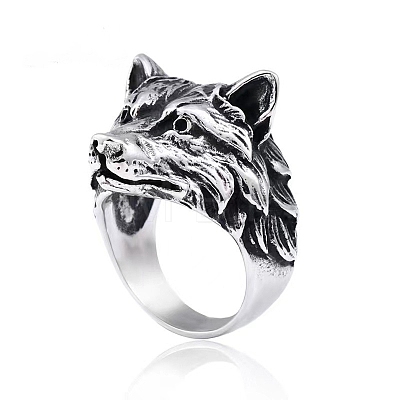 Wolf Zinc Alloy Finger Rings for Men PW-WG8046D-03-1