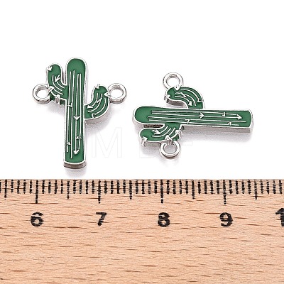 Rack Plating Alloy See Greem Enamel Connector Charms ENAM-N056-349P-1