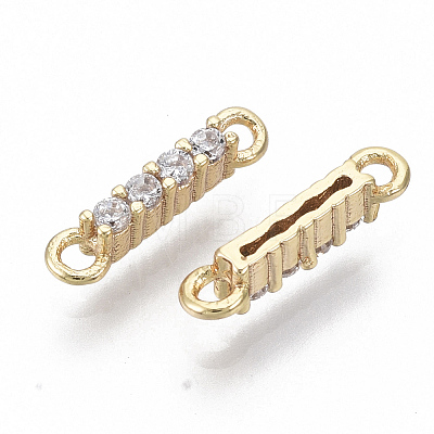 Brass Micro Pave Cubic Zirconia Links connectors X-KK-S348-481-NF-1