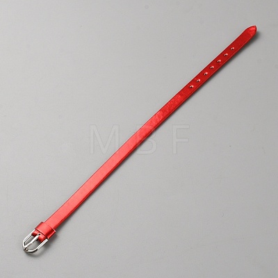 Blank PU Leather Cord Bracelet with Alloy Clasps X1-AJEW-TAC0041-01A-10-1