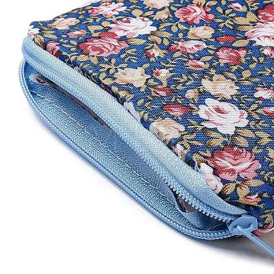 Rose Flower Pattern Cotton Cloth Wallets ABAG-Q043-03-1