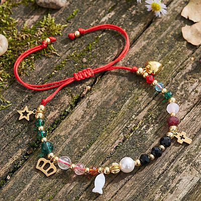 Chakra 304 Stainless Steel & Shell Charm Bracelets RE0634-1-1
