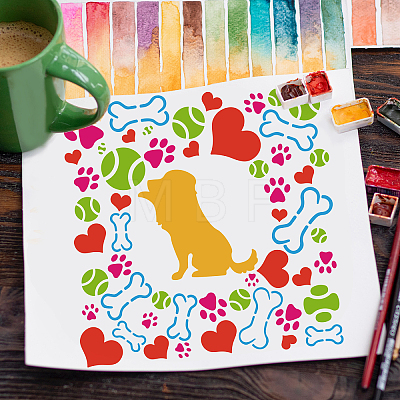 PET Hollow Out Drawing Painting Stencils DIY-WH0391-0412-1