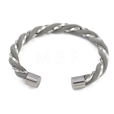 304 Stainless Steel Cuff Bangles for Women STAS-M023-18D-1