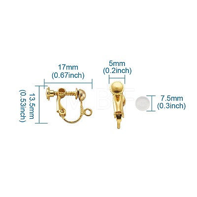 Brass Clip on Earring Findings DIY-TA0002-20G-1
