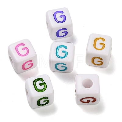 Opaque Acrylic Beads OACR-I022-01G-1