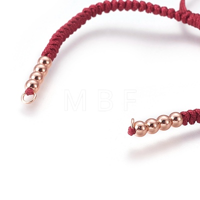 Nylon Cord Braided Bead Bracelets Making BJEW-F360-FRG15-1