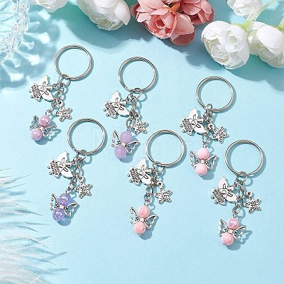 10Pcs 10 Styles Acrylic Keychains KEYC-JKC00762-1