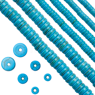 3 Strands 3 Sizes Dyed Synthetic Turquoise Dyed Beads Strands TURQ-SC0001-16-1