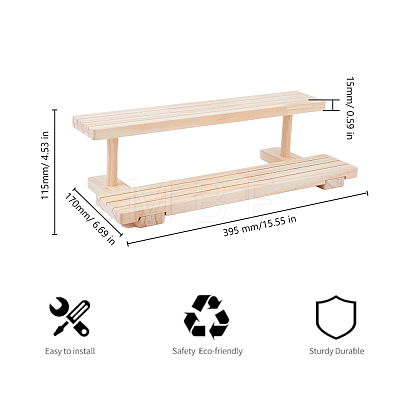 2-Tier Wooden Jewelry Organizer Display Risers ODIS-WH0058-18B-1