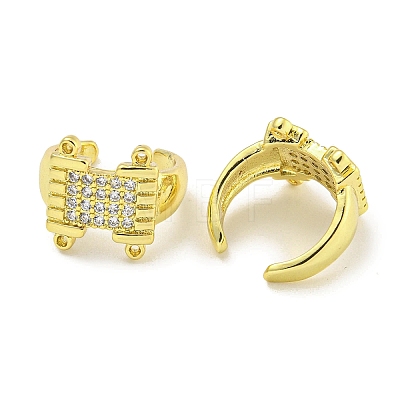 Brass Micro Pave Cubic Zirconia Cuff Earrings EJEW-C104-034G-1