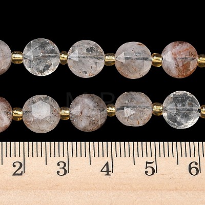 Natural Black Gold Rutilated Quartz Beads Strands G-C116-A182-02-1