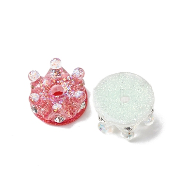 Transparent Resin & Crystal Rhinestone Beads RESI-G119-11-1