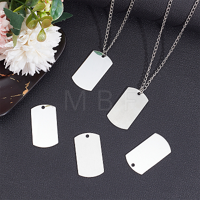 Unicraftale 201 Stainless Steel Rectangle Stamping Blank Tag Pendants STAS-UN0012-39-1
