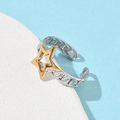 304 Stainless Steel Cuff Open Rings RJEW-Z121-02GP-06-1
