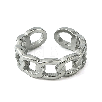 304 Stainless Steel Open Cuff Ring RJEW-L110-001P-1