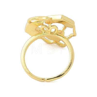 Flower Brass Shell Cuff Ring Settings KK-K297-01G-1