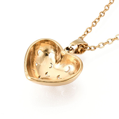 304 Stainless Steel Pendant Necklaces NJEW-T018-38G-1