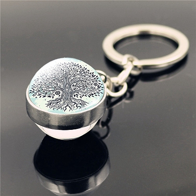 Glass Double-sided Ball Keychain PW-WG8BA2D-10-1