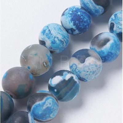 Natural Fire Crackle Agate Bead Strands G-E393-8mm-08B-1