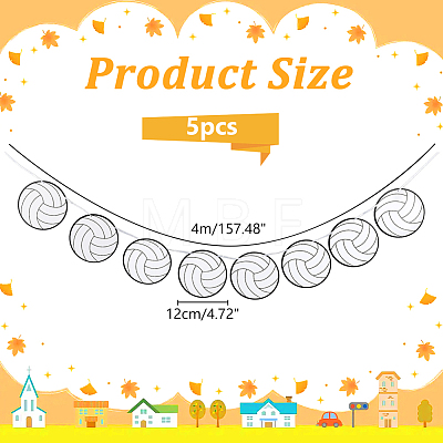 Paper Volleyball Hanging Banner AJEW-WH0752-464-1