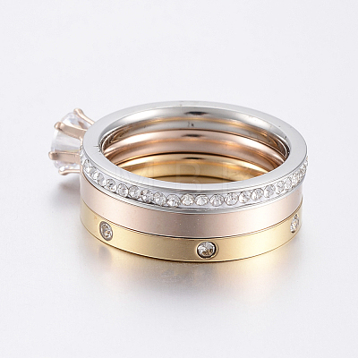 304 Stainless Steel Stackable Finger Ring Sets RJEW-P063-04-1