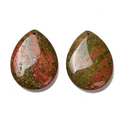 Natural Unakite Pendants G-Z088-02E-1