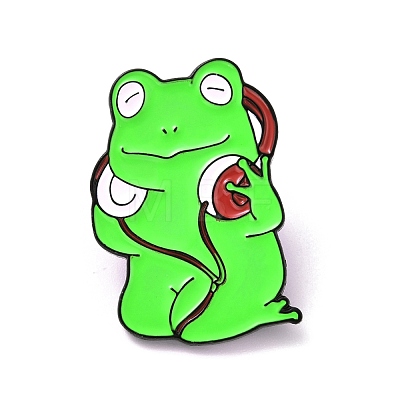 Frog and Music Enamel Pin JEWB-G013-F05-1
