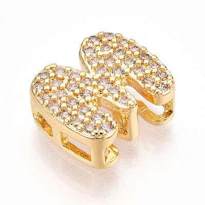 Brass Micro Pave Cubic Zirconia Charms KK-N254-217G-M-1