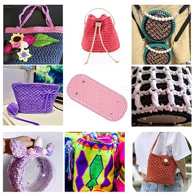 2Pcs 2 Colors PU Leather Knitting Crochet Bags Nail Bottom Shaper Pad DIY-SZ0001-84B-1