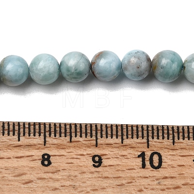 Natural Larimar Beads Strands G-B156-A01-6mm-1