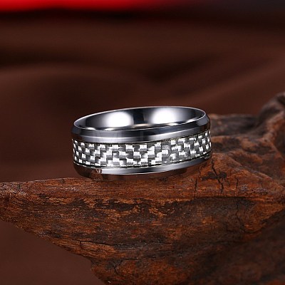 Men's Titanium Steel Finger Rings RJEW-BB27567-C-10-1