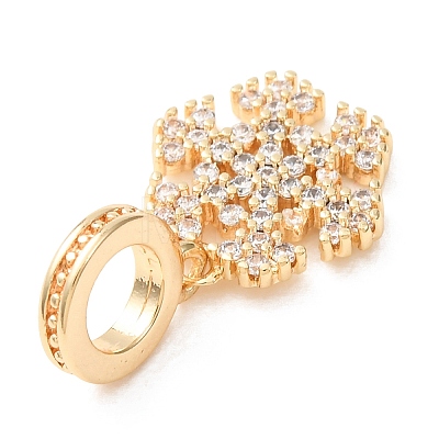 Brass Micro Pave Clear Cubic Zirconia Pendants CU-CBA2F8A-04G-1