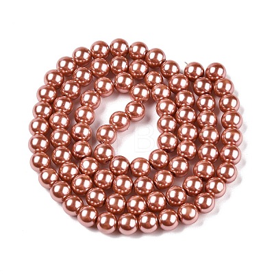 Baking Painted Pearlized Glass Pearl Round Bead Strands HY-Q003-10mm-50-A-1