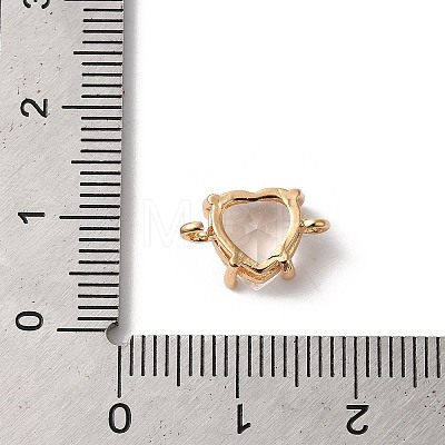 Brass Pave Glass Connector Charms KK-C062-051G-01-1