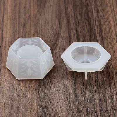 Hexagon DIY Silicone Candle Holder Molds DIY-Q037-01A-1