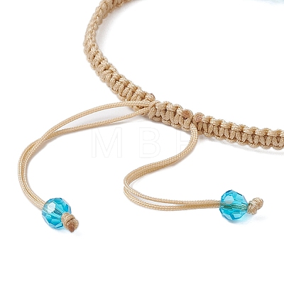 Flower Glass Braided Bead Bracelets BJEW-JB11077-01-1