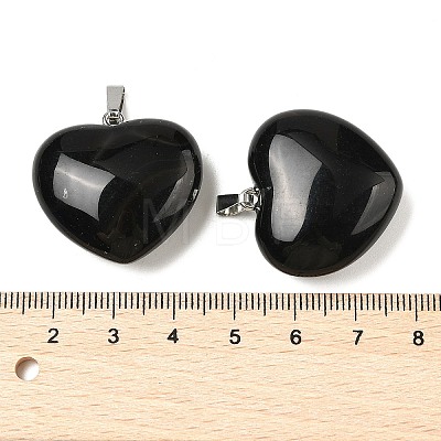 Natural Black Agate(Dyed & Heated) Pendants G-A249-04B-02P-1