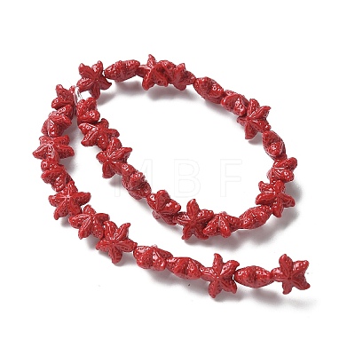 Synthetic Coral Dyed Carved Beads Strands CORA-K009-06A-03-1