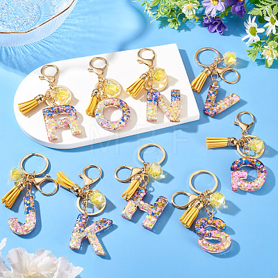 Alloy Resin Polygon Keychains KEYC-TADJ0002-03G-K-1