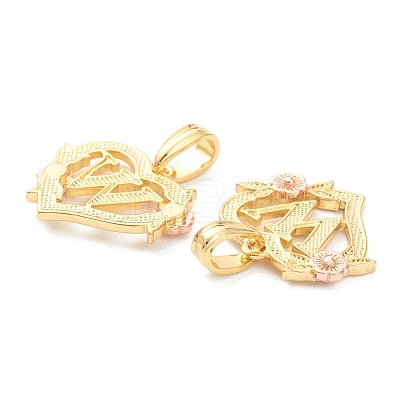 Real 18K Gold Plated Brass  Pendants KK-J042-43G-W-1