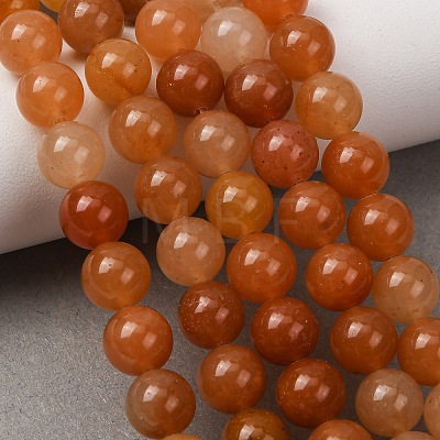 Natural Red Aventurine Bead Strands G-G735-39-8mm-1