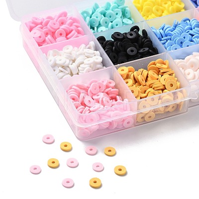 150G 15 Colors Handmade Polymer Clay Beads CLAY-JP0001-11-6mm-1