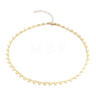 Brass Heart Link Chain Necklaces NJEW-JN03184-01-1