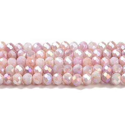 Faceted Electroplated Glass Beads Strands X-GLAA-C023-02-C19-1